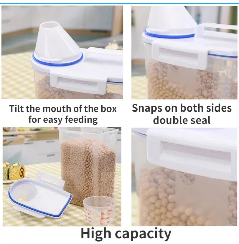 Moisture-proof food container keeps pet food fresh and organized daily.