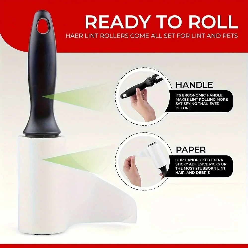 Reusable lint roller removes pet hair, dust, and lint effortlessly everywhere.