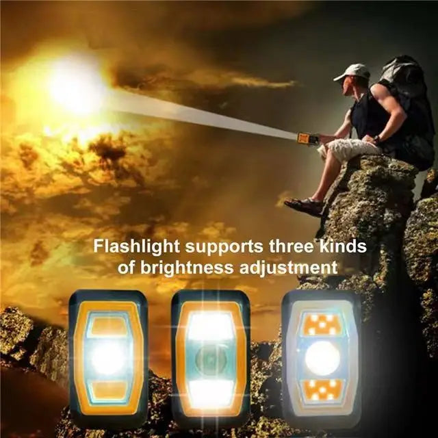 5000mAh emergency solar radio with hand-crank, AM/FM/SW, flashlight, reading light, power bank.
