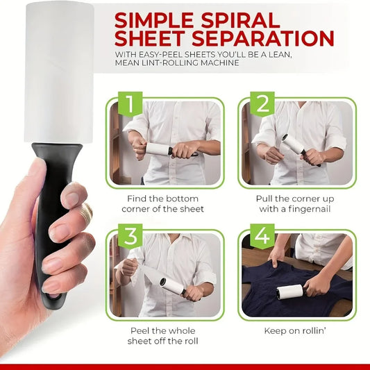 Reusable lint roller removes pet hair, dust, and lint effortlessly everywhere.
