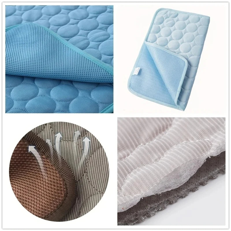 Cooling mat keeps pets comfortable and refreshed during hot summer days.