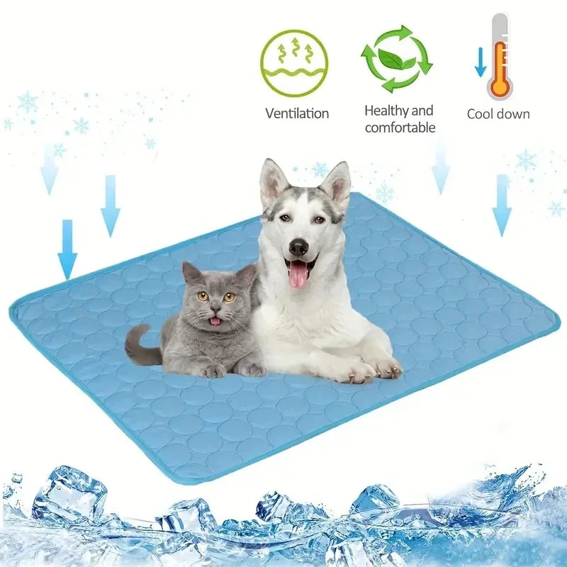 Cooling mat keeps pets comfortable and refreshed during hot summer days.