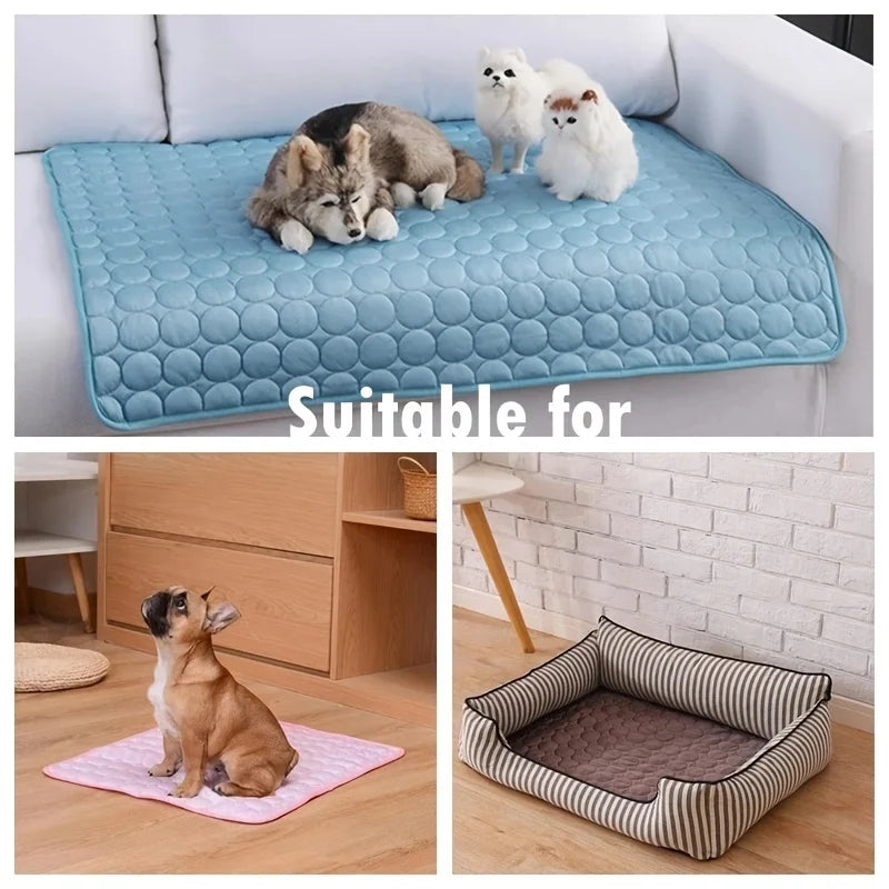 Cooling mat keeps pets comfortable and refreshed during hot summer days.