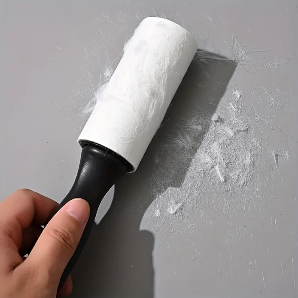 Reusable lint roller removes pet hair, dust, and lint effortlessly everywhere.