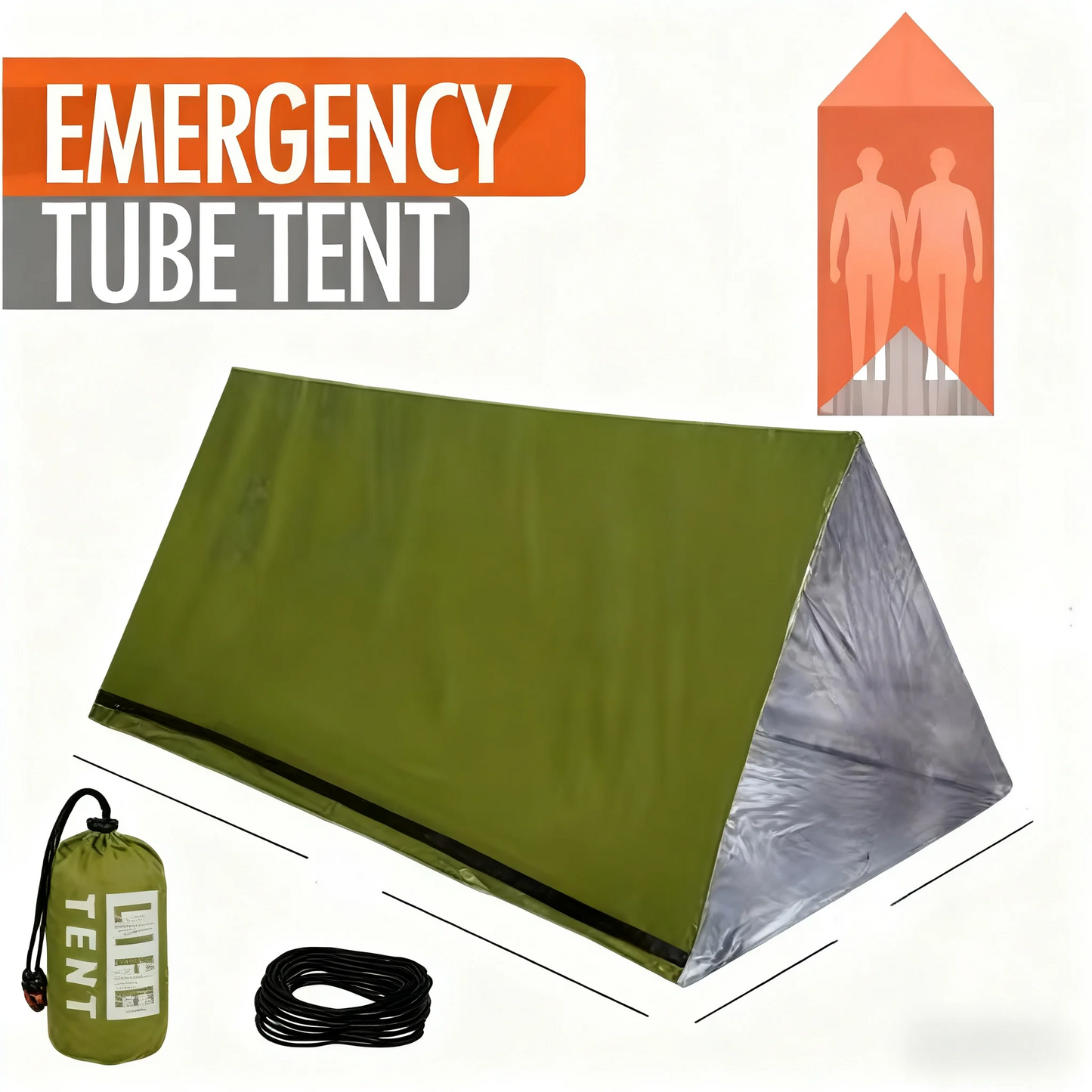 2 Person Emergency Tent  Camping Travel  Family Campaign House Tourist Tents Cool Gear Equipment Coat