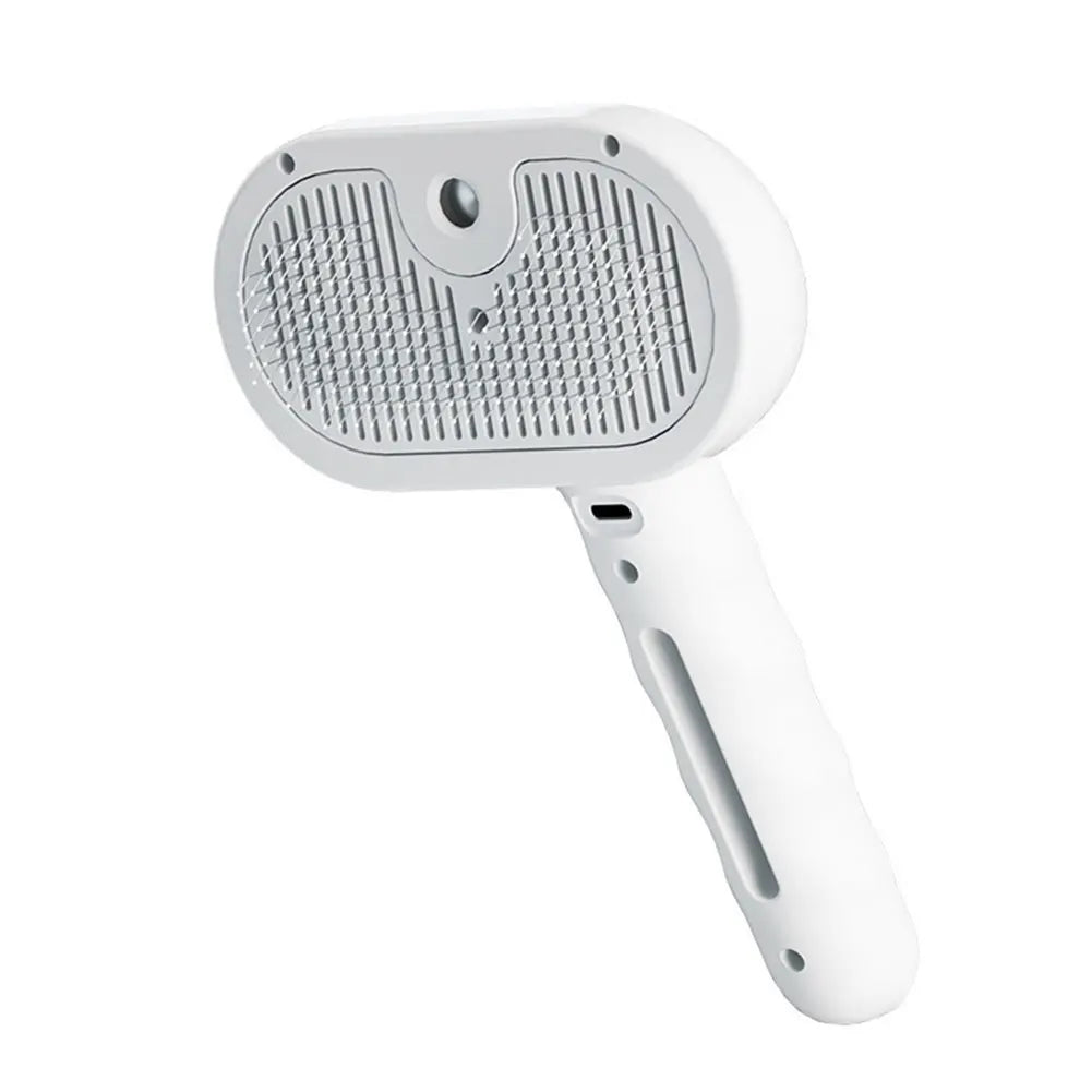 3-in-1 steam grooming brush removes fur while gently massaging pets.