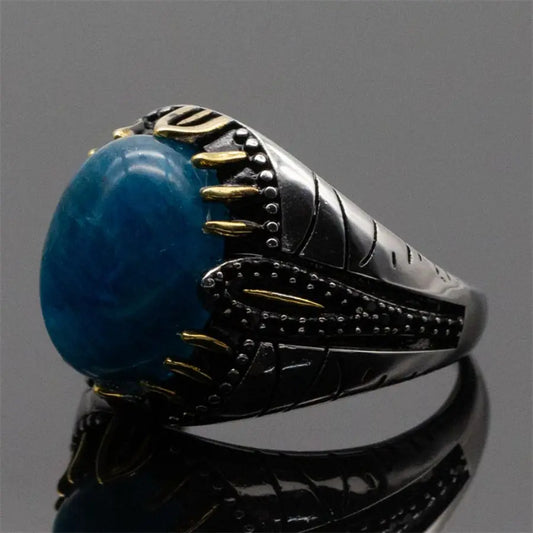 925 Sterling Silver with Natural Apatite Stone