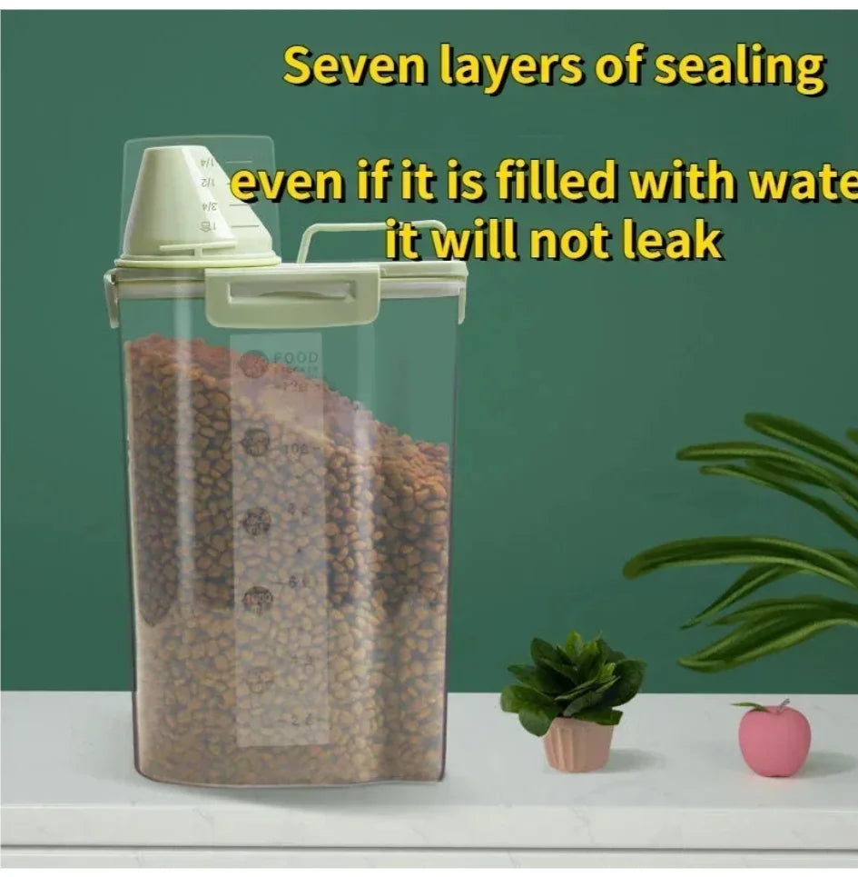 Moisture-proof food container keeps pet food fresh and organized daily.