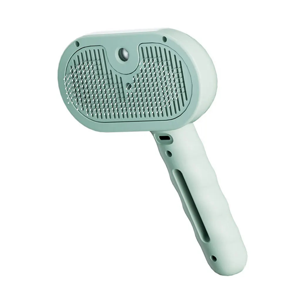 3-in-1 steam grooming brush removes fur while gently massaging pets.