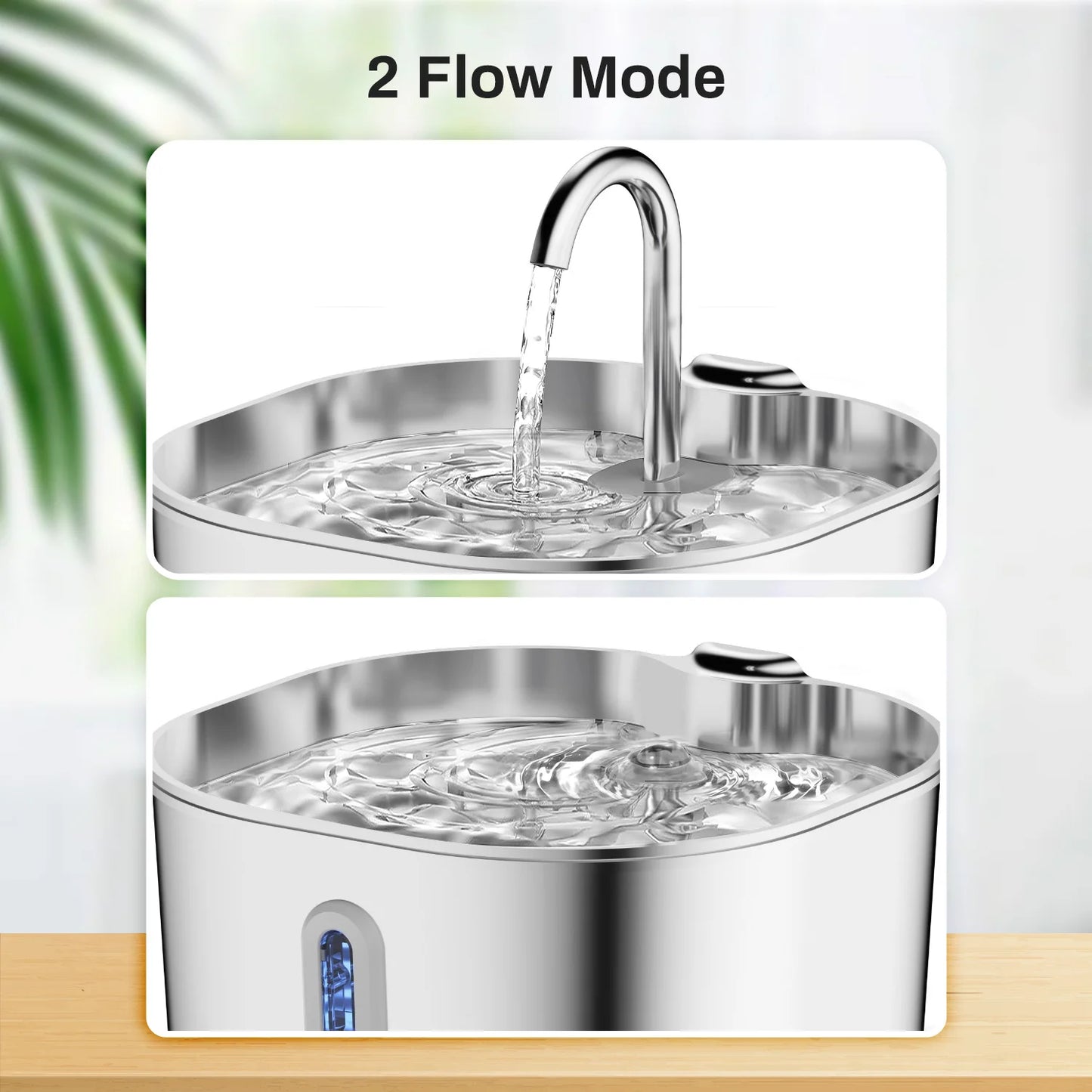 Automatic stainless steel fountain keeps pets hydrated with fresh flowing water.