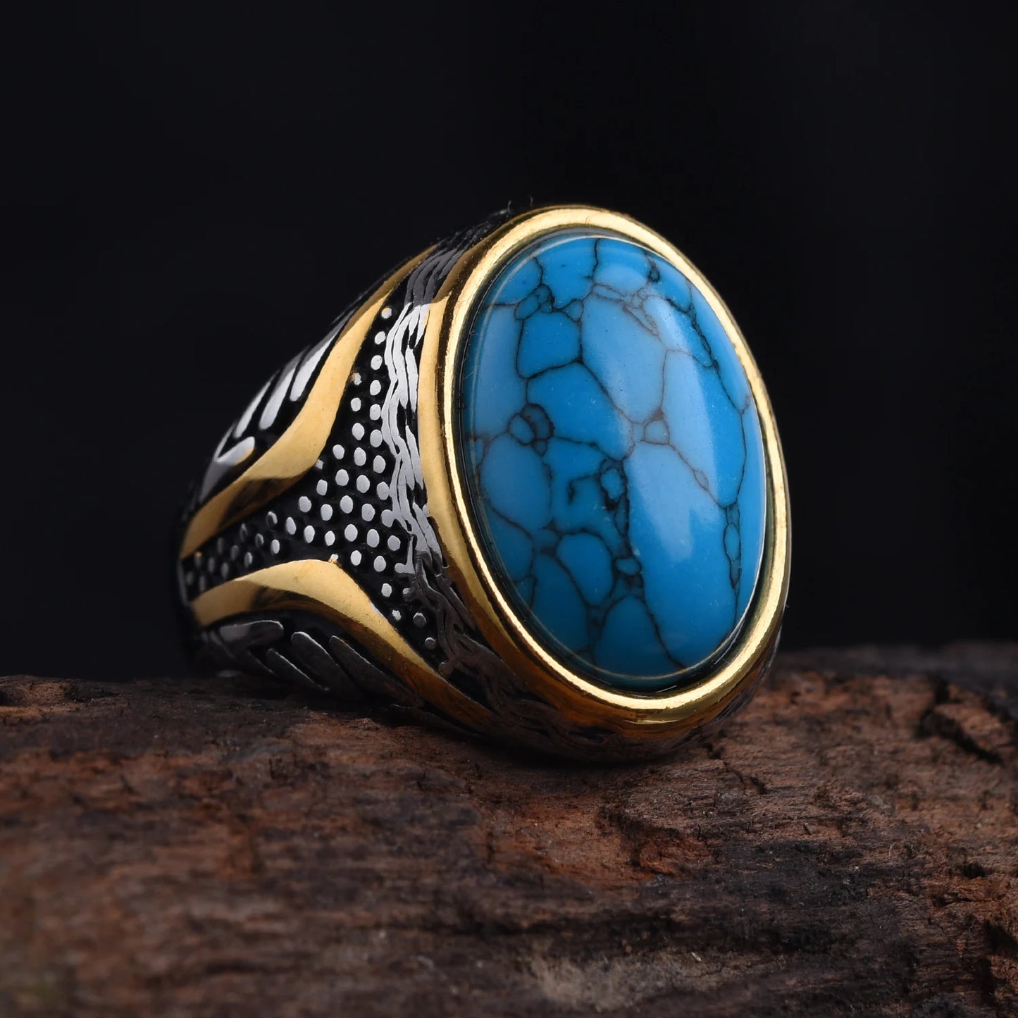 Classic stainless steel ring, many gemstone colors, fashionable high-quality unisex.