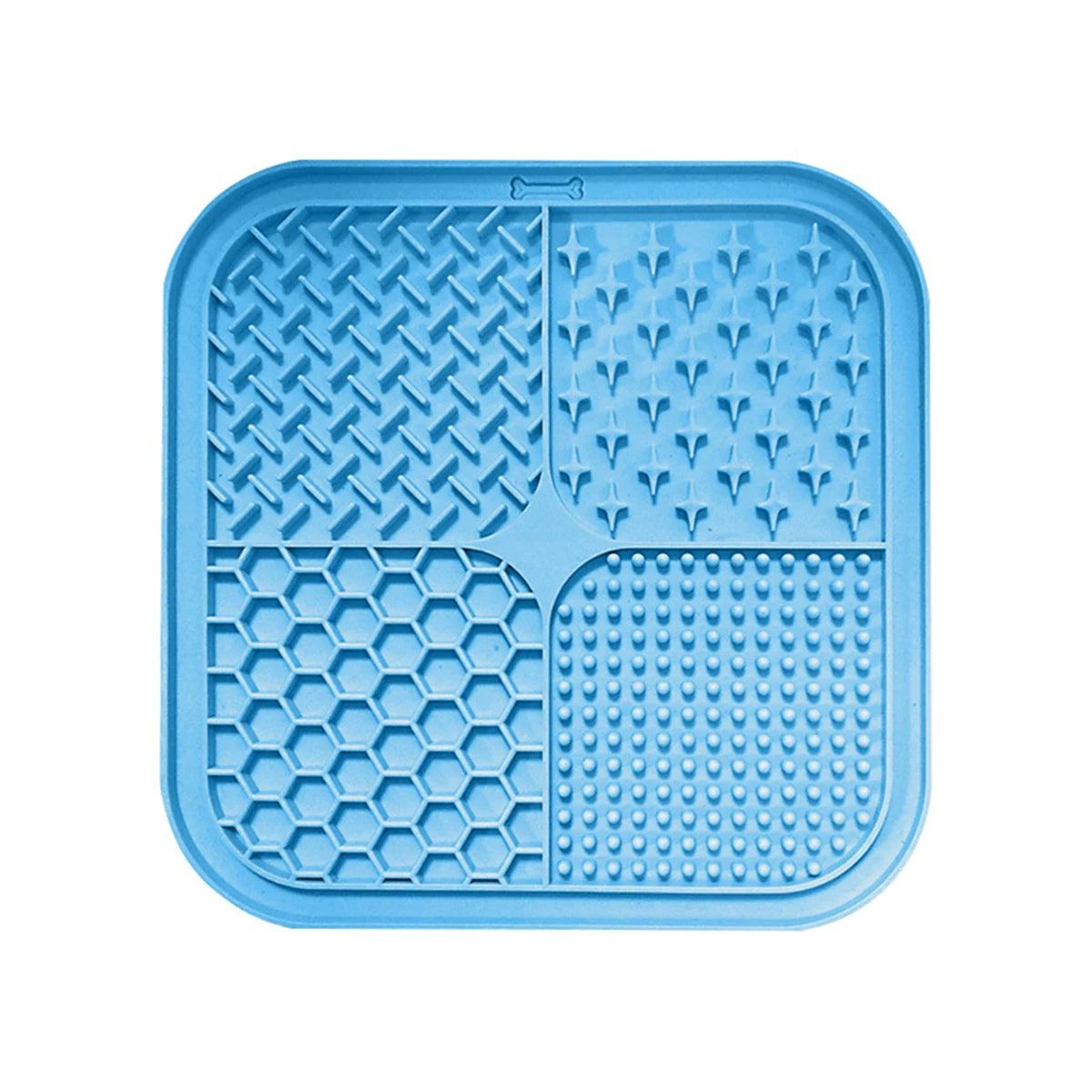 Silicone lick mat slows eating, reducing choking and anxiety naturally.