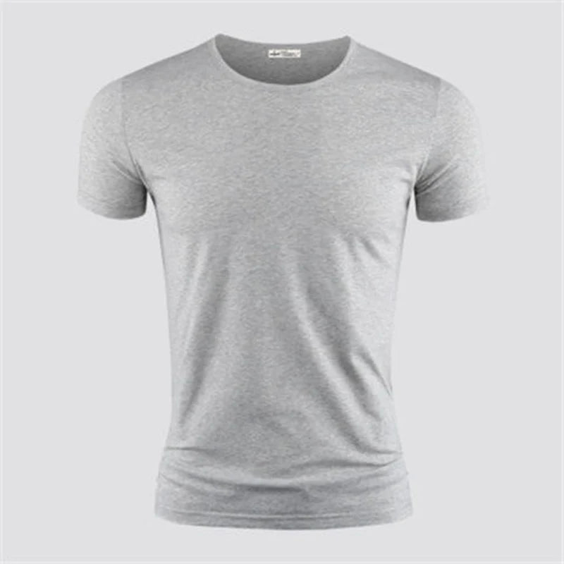 2024 Men's T Shirt Pure Color V Collar Short Sleeved.