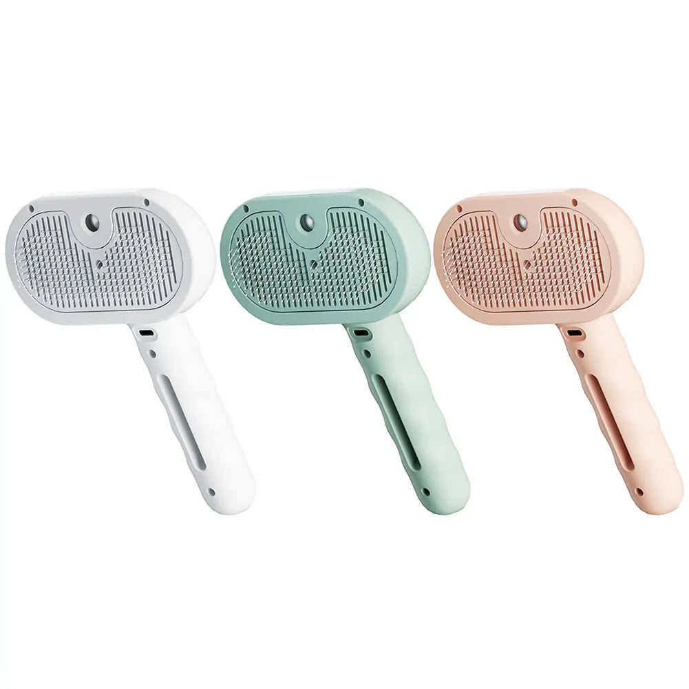 3-in-1 steam grooming brush removes fur while gently massaging pets.