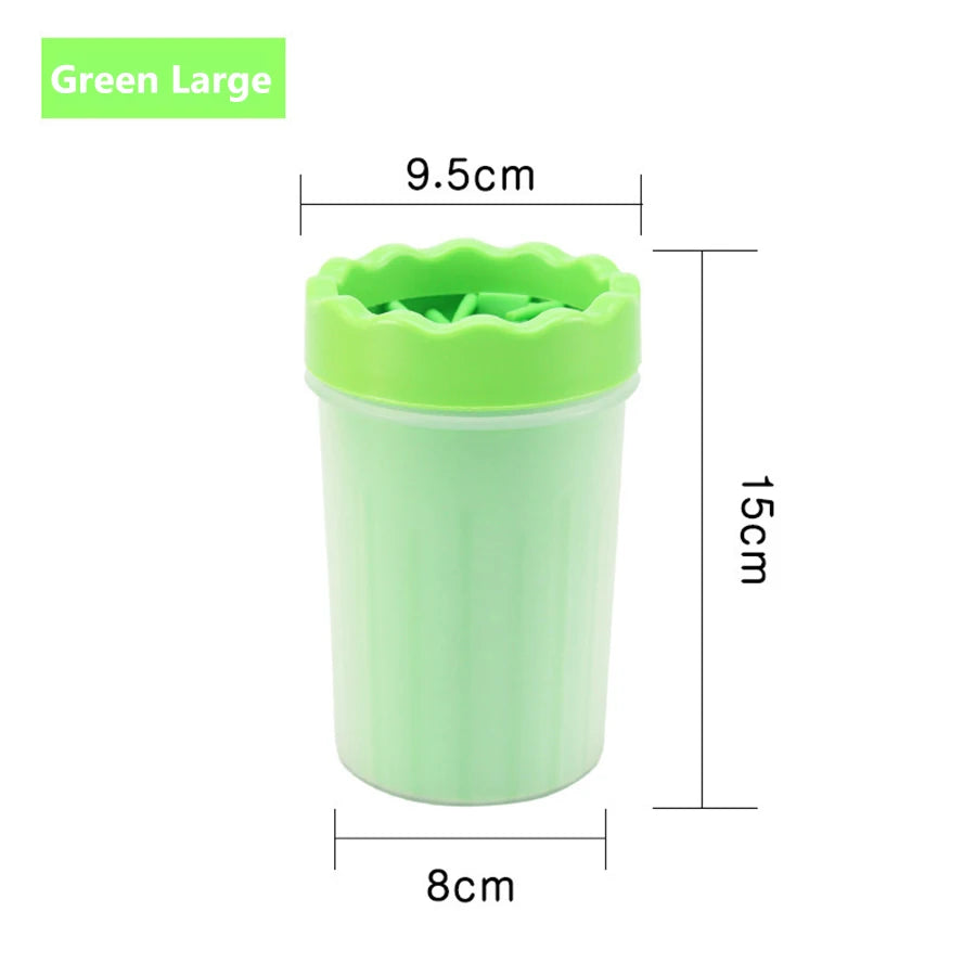 Pet paw wash cup quickly removes mud and dirt effortlessly.
